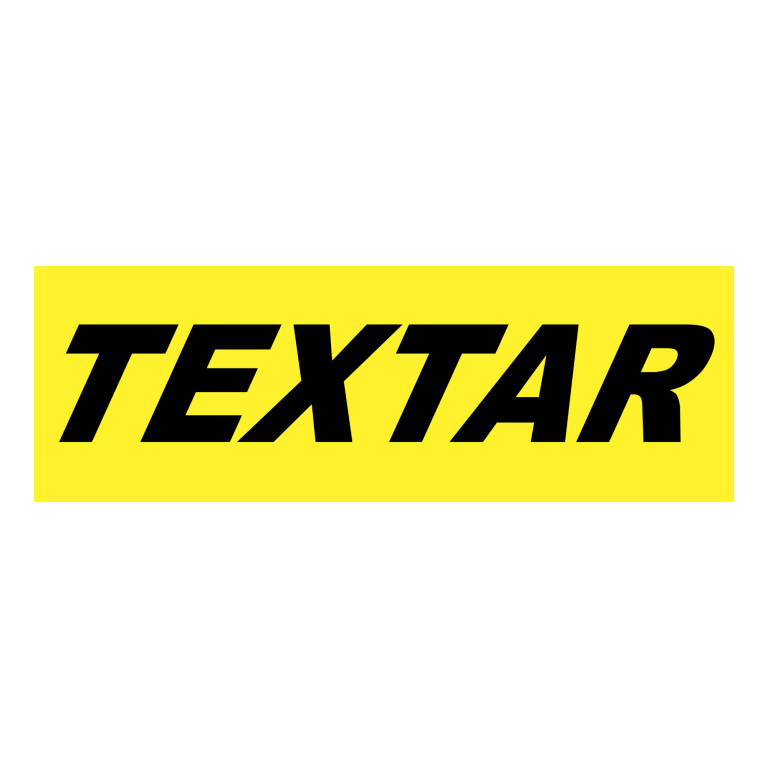 Logo von Textar in fetter schwarzer Schrift auf gelbem Hintergrund.
